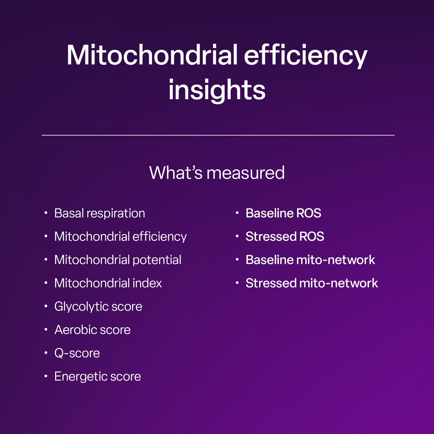 mescreen™  Mitochondria Efficiency Test